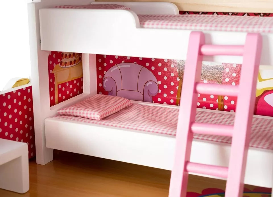 Casa delle Bambole in Legno villa bambole fashion per bambine accessori e luce
