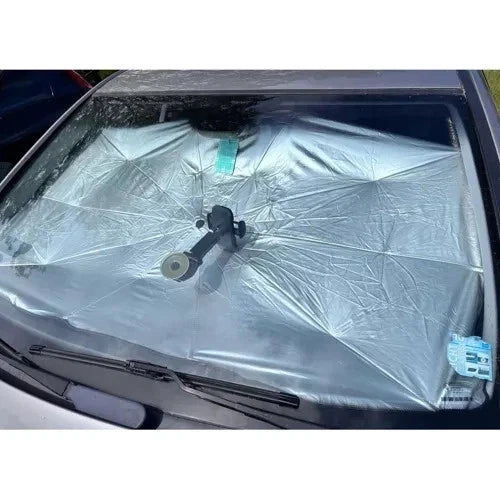 Parasole per Auto Parabrezza Anteriore ad Ombrello Portatile Pieghevole 132x76cm
