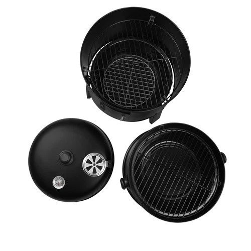 bbq barbecue a carbone carbonella con coperchio affumicatore termometro braciere