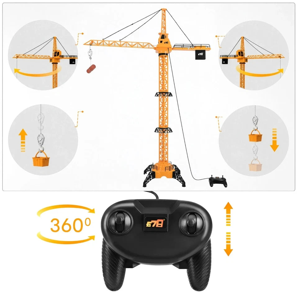 GRU GIOCATTOLO FILOGUIDATA CON TELECOMANDO h 128 CM GRU telecomandata 360°
