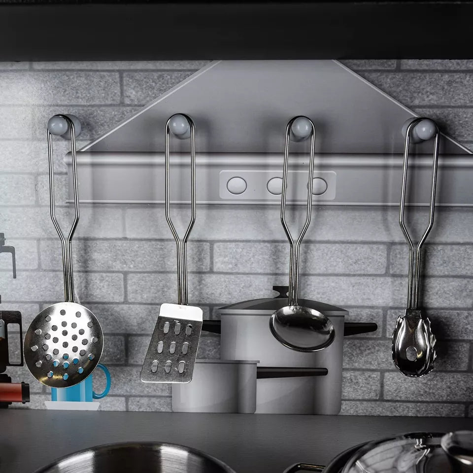 CUCINA IN LEGNO PER BAMBINI GRANDE con FRIGO FORNO ACCESSORI LUCI