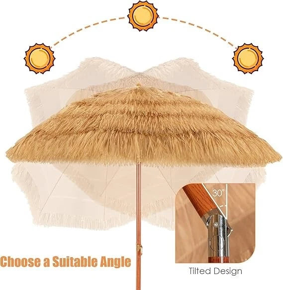 Ombrellone Parasole da Esterno in Stile Hawaiano ombrellone giardino spiaggia