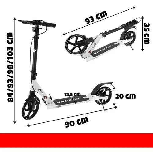 Monopattino Pieghevole Urban Scooter richiudibile in alluminio con cavalletto