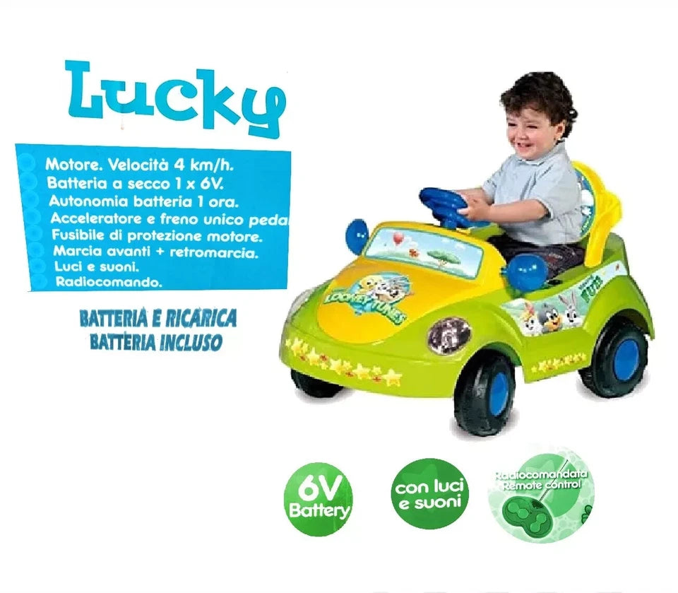 Auto elettrica per bambini  Looney Tunes 6 V macchina elettrica luci suoni