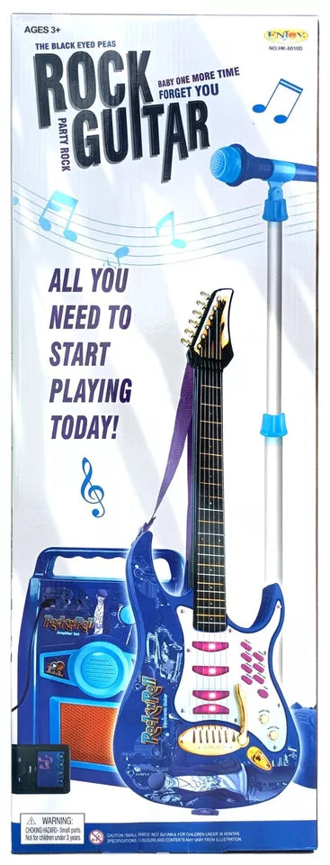 chitarra elettrica per bambini con asta e microfono set karaoke con luci