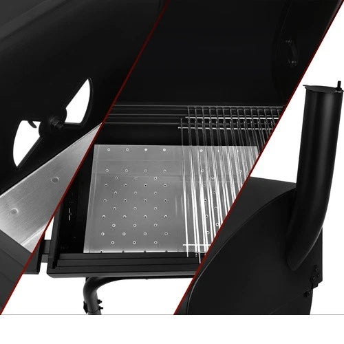 barbecue a carbonella bbq da giardino + accessori e soffiatore con termometro