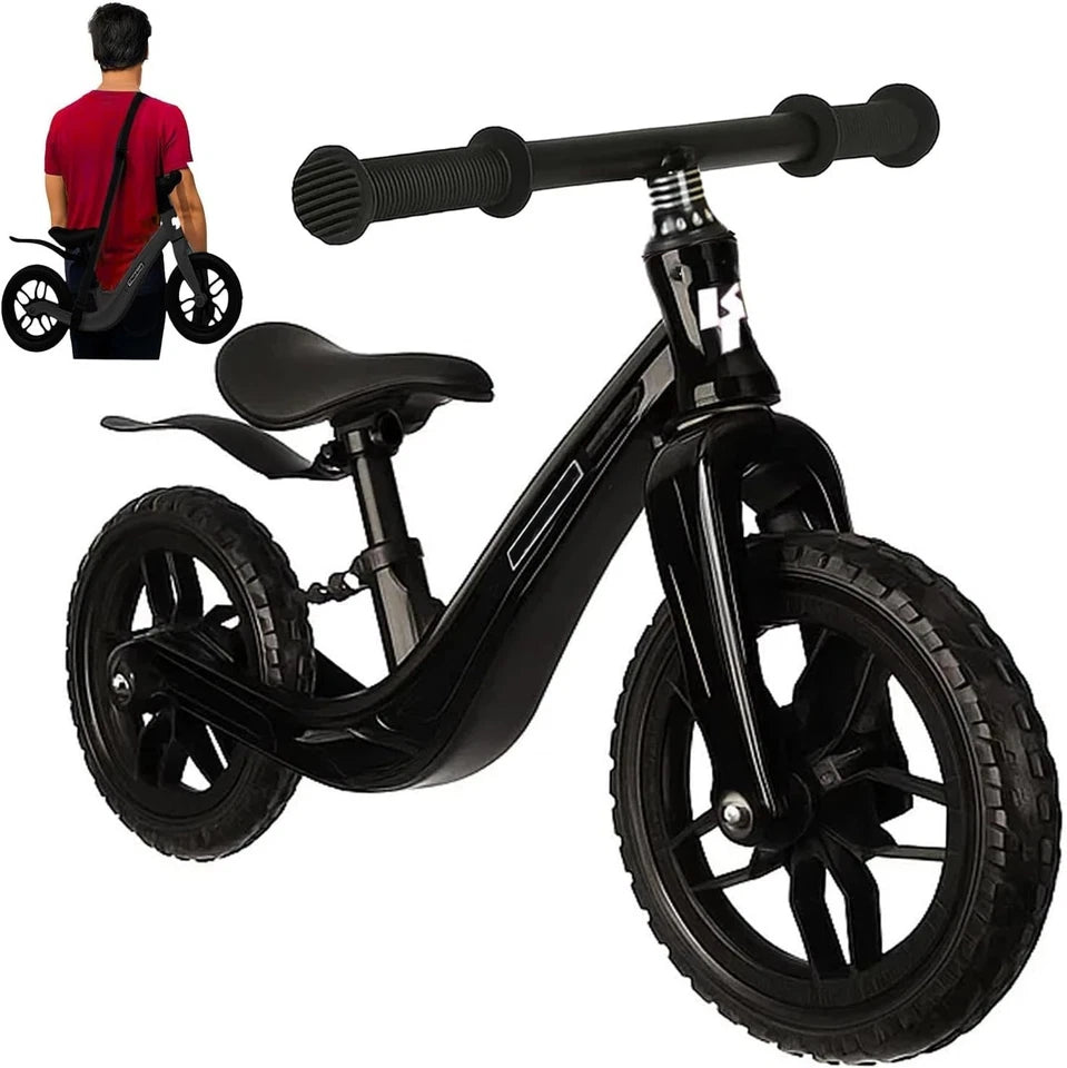 bicicletta senza pedali pedagogica bici equilibrio regolabile bambini + tracolla per il trasporto