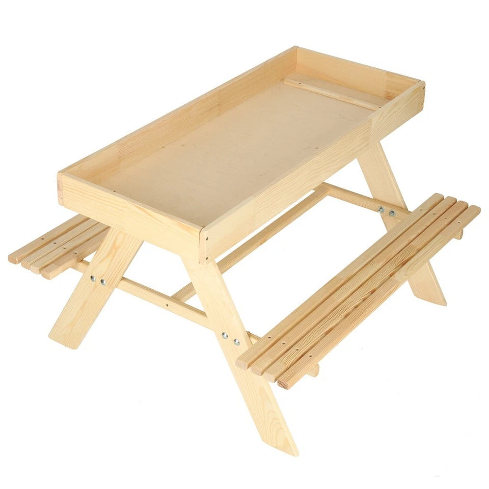 TAVOLO picnic per BAMBINI sabbiera giardino tavolino in legno con panche lavagna
