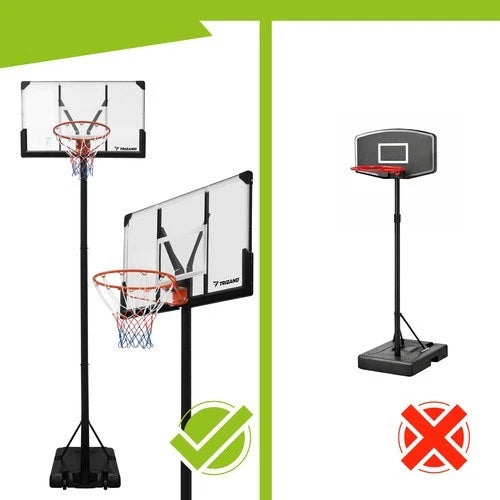 canestro da basket con piantana altezza regolabile max 305 cm anello regolamentare 45 cm