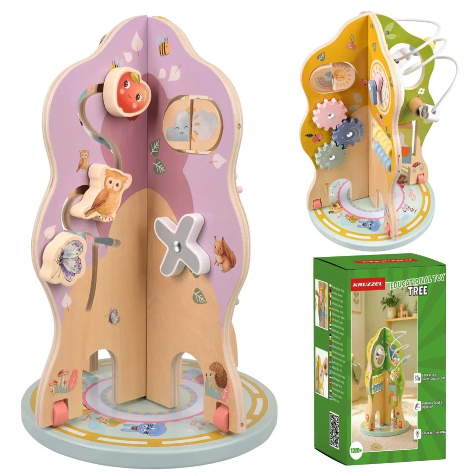 Giochi Montessori Giocattolo in legno Multiattività per bambini albero educativo