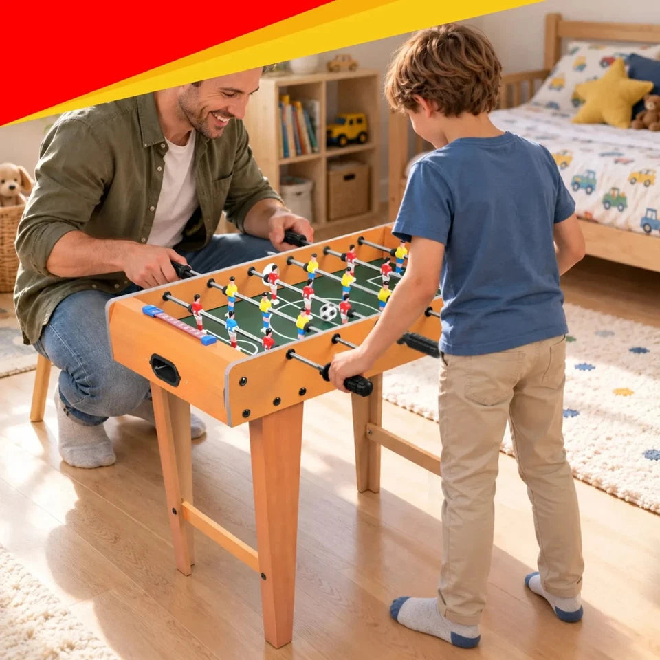 Calcio Balilla da Tavolo con Gambe in Legno per Bambini e Adulti Biliardino