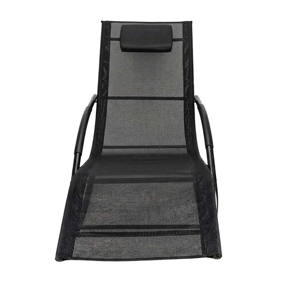 Sdraio da giardino sedia a dondolo portata 120 kg supporto in metallo impermeabile