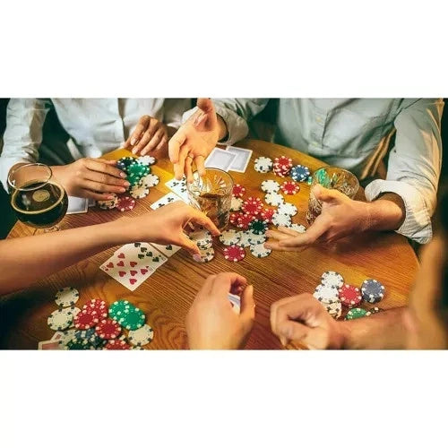 Texas Holdem - Set da poker con valigetta da poker in alluminio 2 mazzi di carte