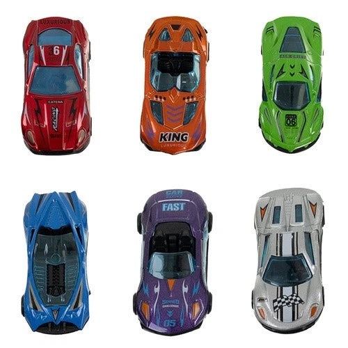 Camion giocattolo bambini con 6 auto in metallo a retrocarica pista garage gioco