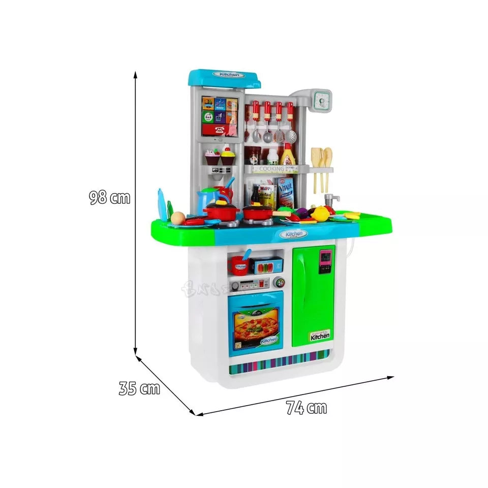 Cucina Giocattolo GRANDE per bambini Suoni Luci Acqua Accessori Inclusi h 98 cm