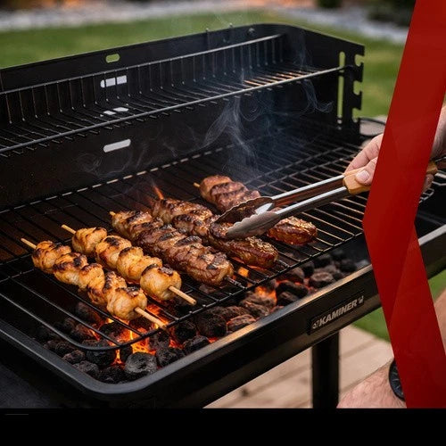 bbq barbecue a carbone carbonella da giardino grill regolabile ripiani spiedo e tanti accessori