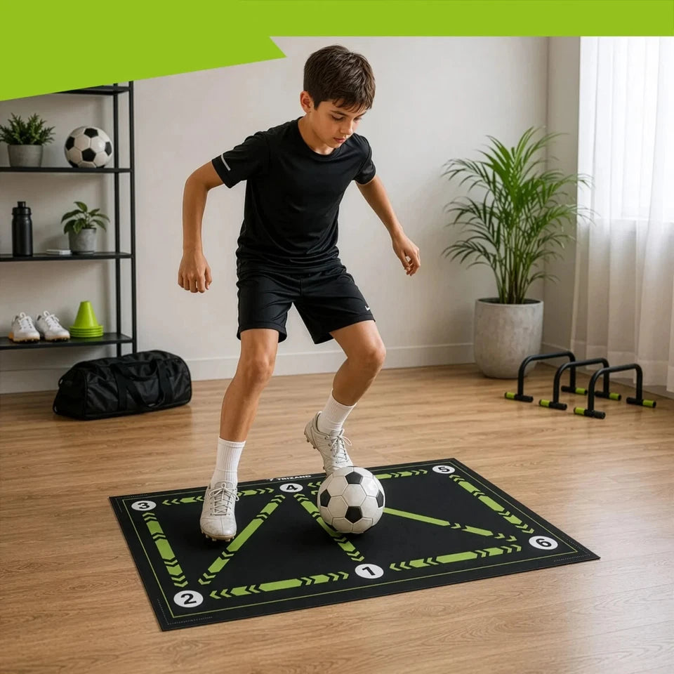 Tappeto Allenamento Calcio 60x90 Tappetino Dribbling Controllo + Pallone e sacca