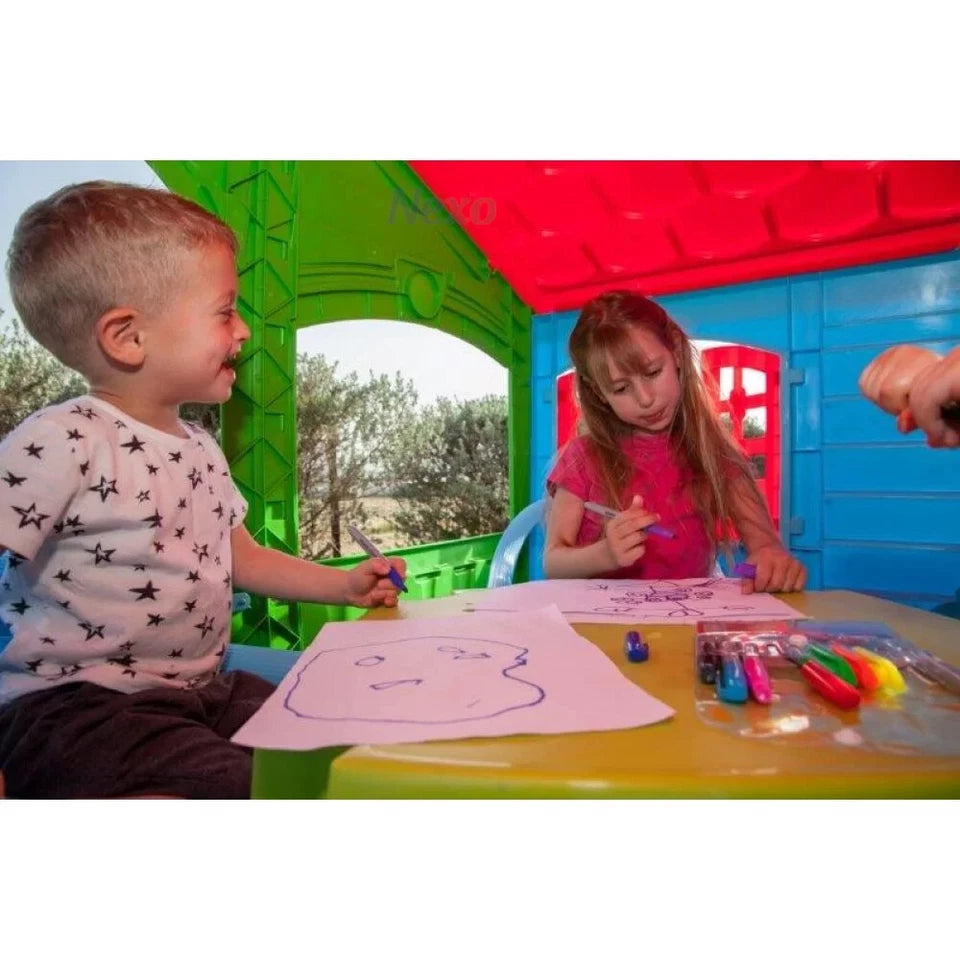 Casetta per Bambini da Giardino Grande Casetta XXL Gioco Bimbi Esterno Interno