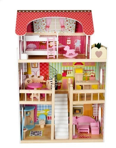 Casa delle Bambole in Legno villa bambole fashion per bambine accessori e luce