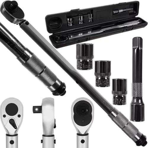 Chiave Dinamometrica 1/2" con Cricchetto 28-210 Nm Prolunga per Pneumatici Auto