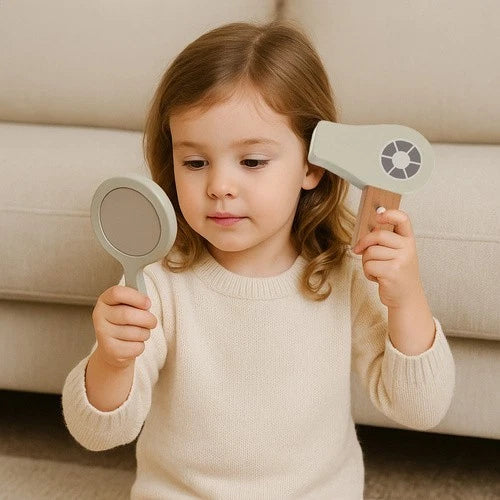 set bellezza gioco in legno set trucchi e capelli per bambine giocattolo in legno