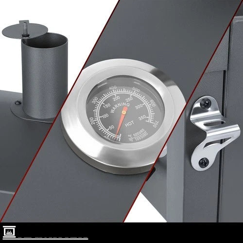 bbq barbecue a carbone carbonella griglie in ghisa + coperchio, termometro, soffiatore e tanti accessori