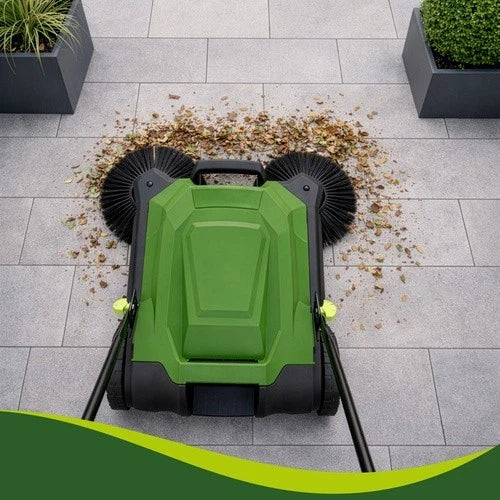 Raccoglitore di foglie e erba raccoglifoglie 24 litri a spazzole maneggevole