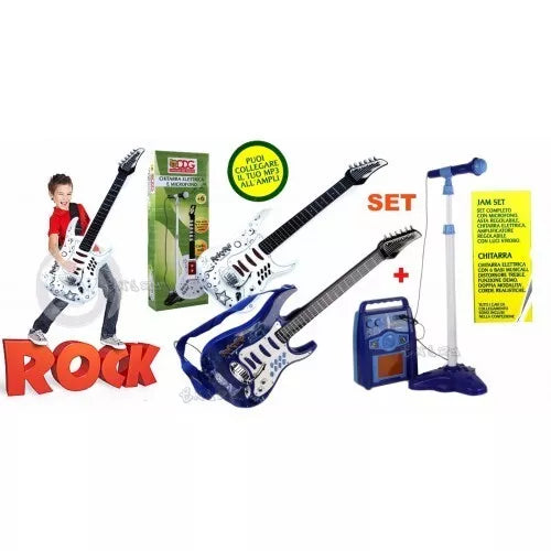 Chitarra elettrica per bambini basso con microfono amplificatore e asta Set Comp