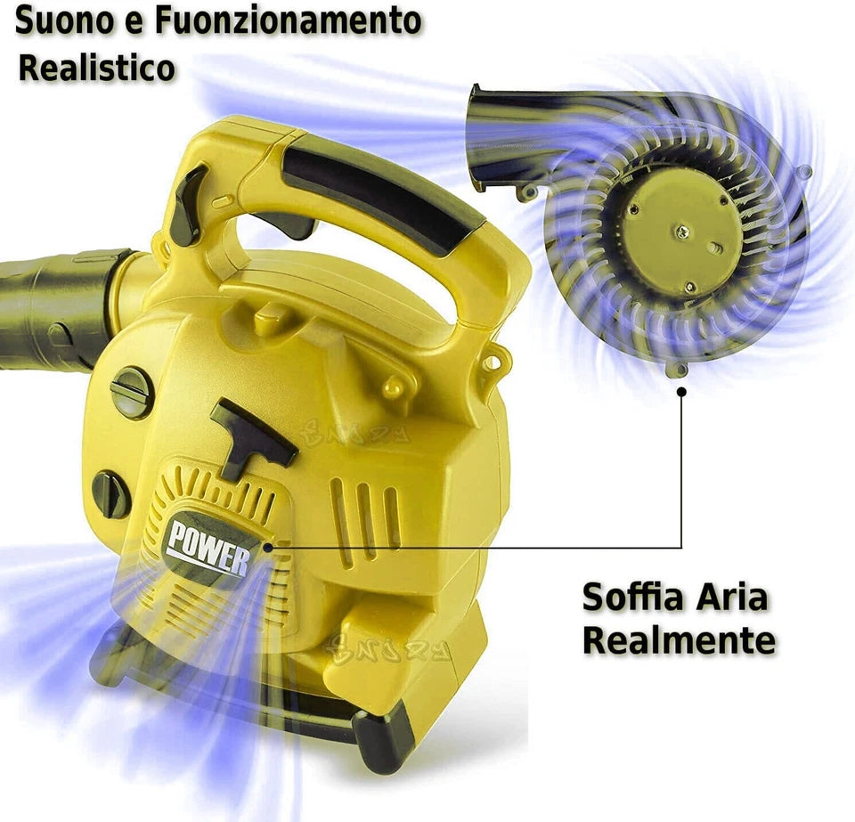 Soffiatore Foglie + Motosega Set Giardiniere Giocattolo Luci Suoni Funzioni Real