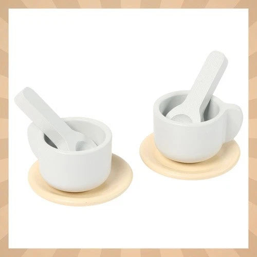 Giocattolo in legno per bambini set colazione gioco dolci tè biscotti tazzine