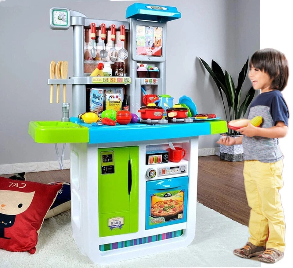 Cucina Giocattolo GRANDE per bambini Suoni Luci Acqua Accessori Inclusi h 98 cm