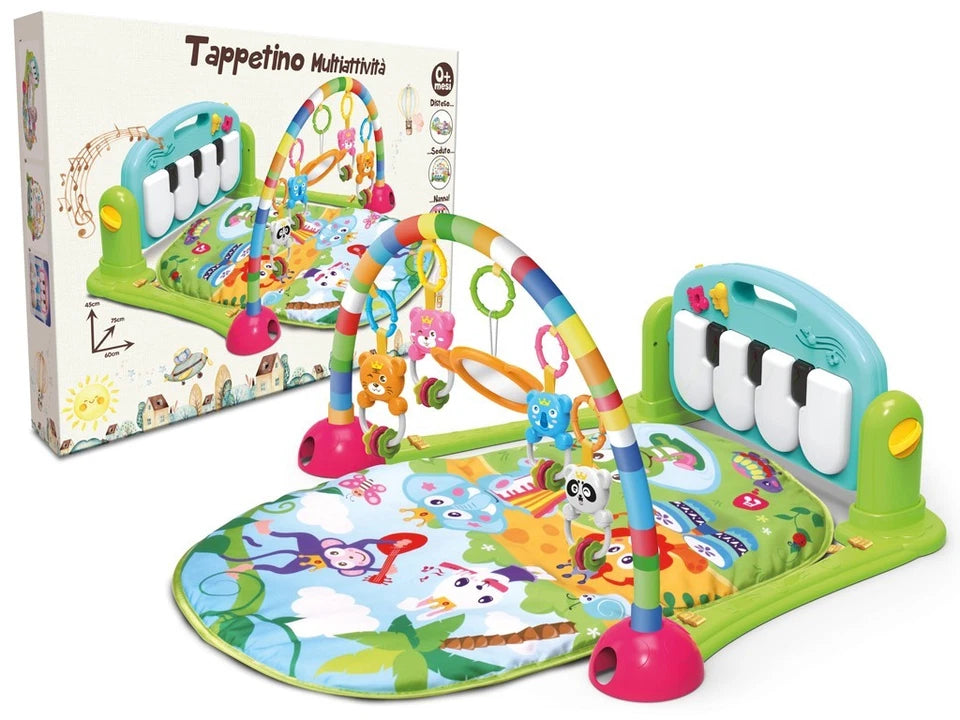 PALESTRINA TAPPETO NEONATO 3 IN 1 PIANOFORTE CON LUCI SUONI E PELUCHE