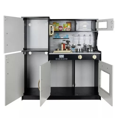 CUCINA PER BAMBINI IN LEGNO GRANDE con FRIGO FORNO ACCESSORI