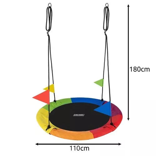 Altalena per bambini a nido Rotonda Regolabile Diam. 110 cm Fino a 160 Kg