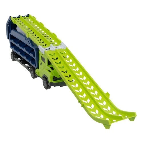 Camion giocattolo bambini con 6 auto in metallo a retrocarica pista garage gioco