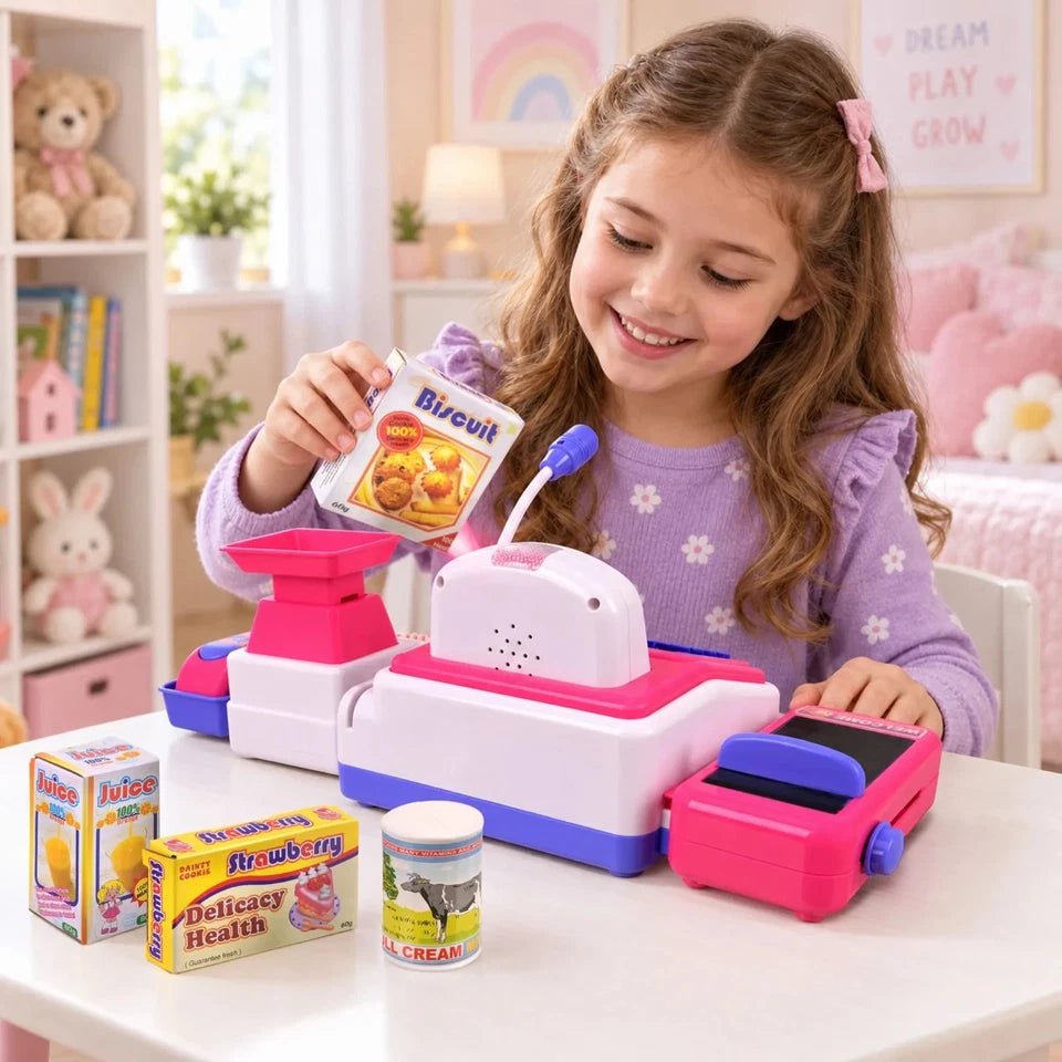 Registratore di Cassa Giocattolo Bambini Supermercato Elettronico luci e suoni