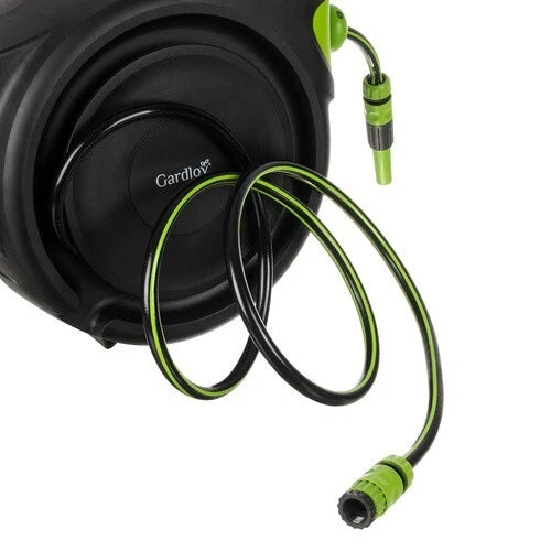 AVVOLGITUBO AUTOMATICO ACQUA GIARDINO GIREVOLE ED AUTOAVVOLGENTE A PARETE 25 MT