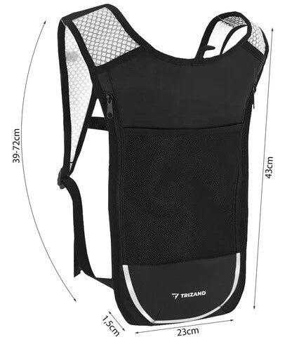 Zaino per idratazione con borraccia sacca d'acqua da 2 l per bici corsa trekking