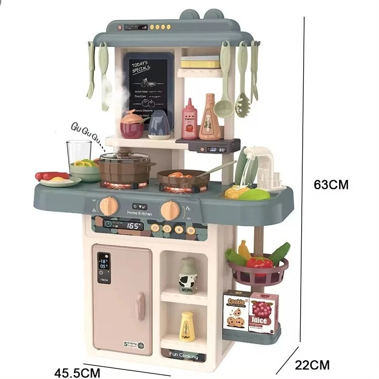 Cucina Giocattolo per bambini con vapore acqua Suoni Luci  e Accessori Inclusi