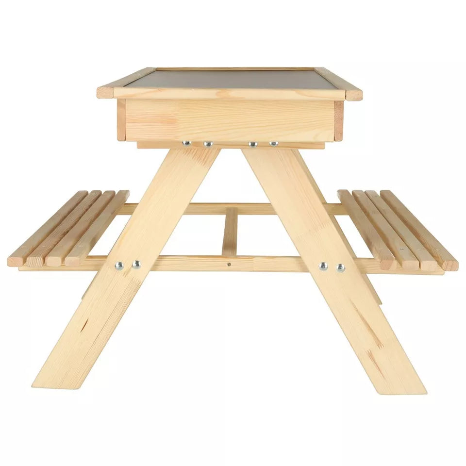 TAVOLO picnic per BAMBINI sabbiera giardino tavolino in legno con panche lavagna