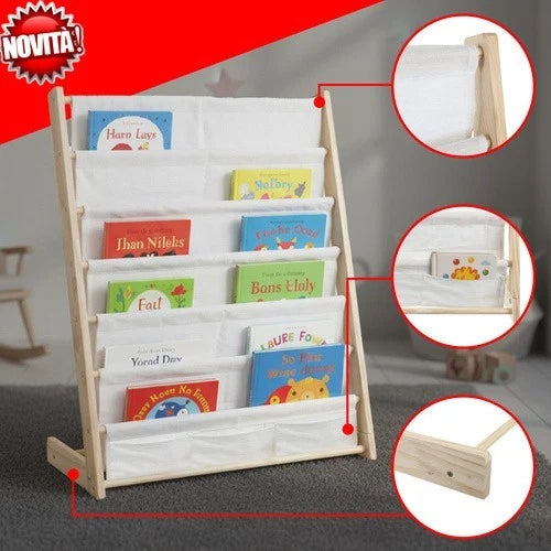 Libreria per bambini espositore raccoglitore per libri e fumetti cameretta bimbi