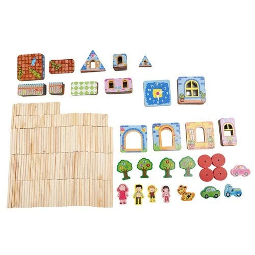 costruzioni per bambini set fattoria animali casetta con accessori blocchi costruzione
