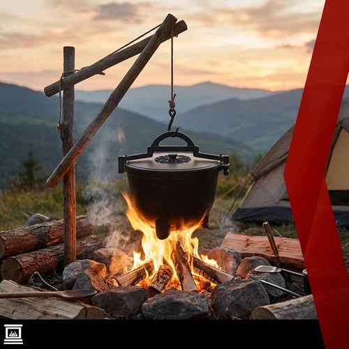 calderone pentolone in ghisa Dutch Oven pentola da campeggio pesca per fuoco