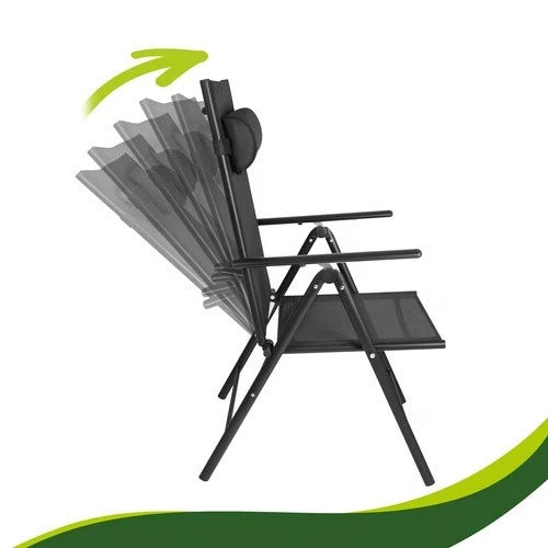 2 sedie da giardino reclinabili set 2 sedie pieghevole prendisole + poggiatesta