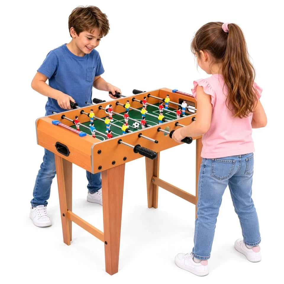 Calcio Balilla da Tavolo con Gambe in Legno per Bambini e Adulti Biliardino