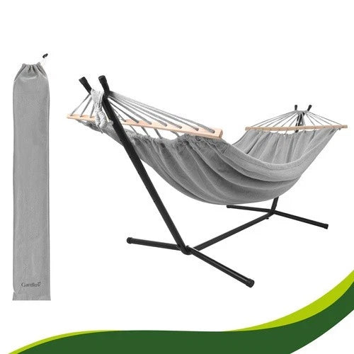 Amaca da giardino per 2 persone portata 250 kg con supporto in metallo