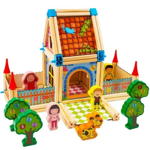 costruzioni per bambini set fattoria animali casetta con accessori blocchi costruzione