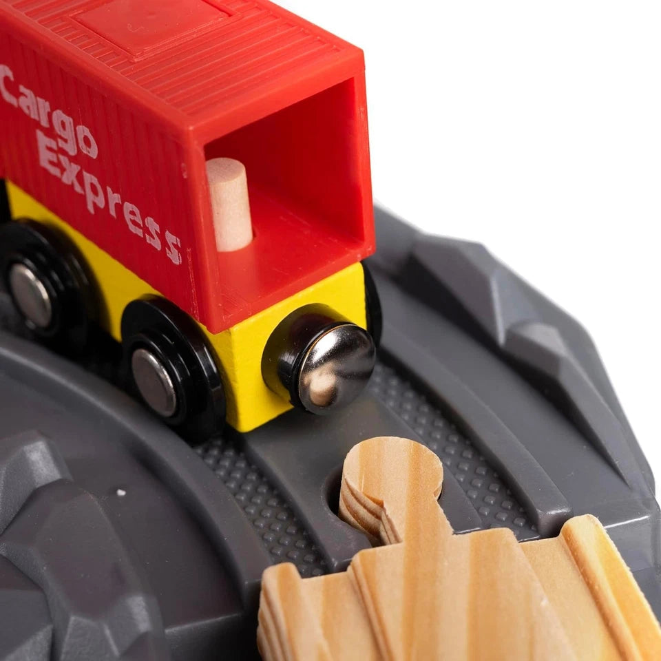 Pista Treno in Legno e Trenino Elettrico per Bambini e Set Ferrovia in Legno