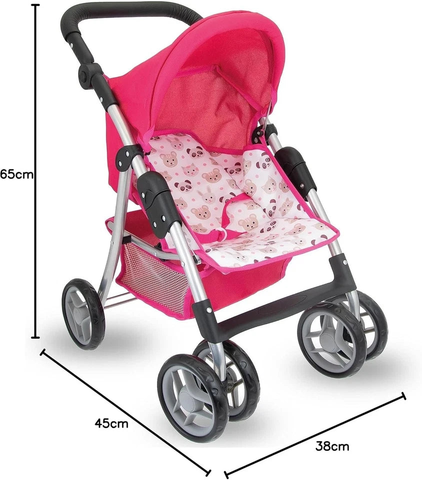 Passeggino giocattolo per bambole ruote girevoli gioco bambole art 198