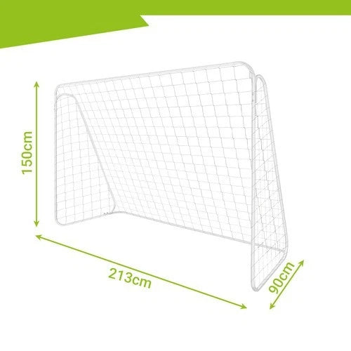 porta da calcio in metallo da esterno porta calcio e calcetto giardino con rete 213x150x90 cm